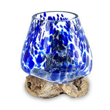 Root with Blue Mottled Glass Bowl extra small