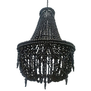 Artisan Beaded Lampshade 50x50x65cm Bali Black