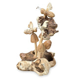 2 Bees on Mushrooms Mini Sculpture 16cm