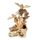 2 Bees on Mushrooms Mini Sculpture 16cm