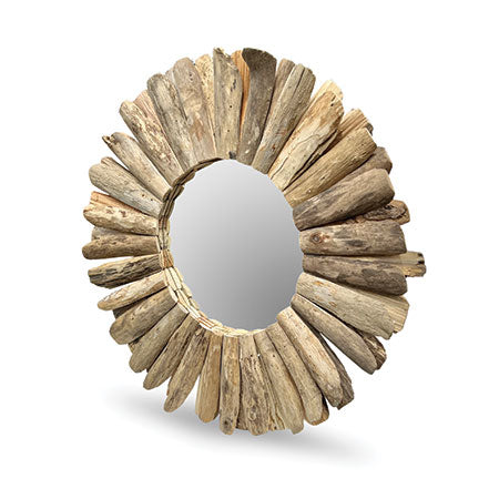 Driftwood Round Mirror 60cm