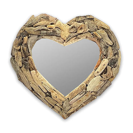 Driftwood Heart Mirror 50cm