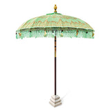 Bali Sun Parasol mint green and gold 2m (with pole joint)