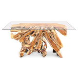 Root Console Table small with 135cm x 47cm glass. 80cm H