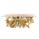 Root Console Table large with 175cm x 55cm glass, 80cm H