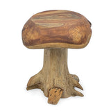 Driftwood style Teak Root mushroom rounded drinks table or stool