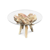 Root Round Dining Table small with 120cm round glass