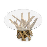 Root Driftwood Coffee Table with 90cm round glass