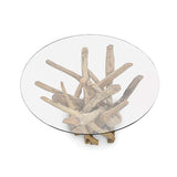 Root Driftwood Coffee Table with 90cm round glass