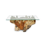 Root Lombok Coffee Table rectangle with 100 x 70cm glass