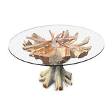 Lombok Round Dining Table with Glass 150cm