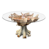 Lombok Round Dining Table with Glass 150cm