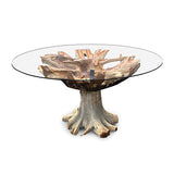 Lombok Round Dining Table with Glass 150cm