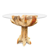 Lombok Round Dining Table with Glass 120cm