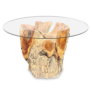 Root Round Lombok Coffee Table extra small with 70cm glass