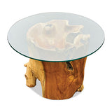 Root Round Lombok Coffee Table extra small with 70cm glass