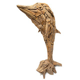 Driftwood Leaping Giant Dolphin Sculpture