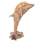 Driftwood Leaping Giant Dolphin Sculpture