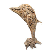 Driftwood Leaping Giant Dolphin Sculpture