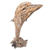 Driftwood Leaping Giant Dolphin Sculpture