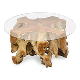 Root Round Spider Coffee Table Medium with 90cm glass